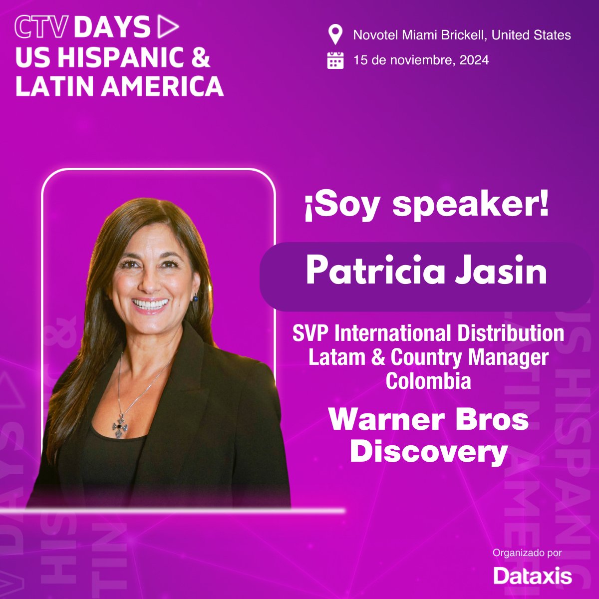 🔎 ¡Descubre cuáles son las estrategias de adquisición de contenidos que están siguiendo los líderes del streaming en #CTVDays US Hispanic &amp; Latin America!

Nueva Speaker confirmada: Patricia Jasin de <a href="/wbd/">Warner Bros. Discovery</a> 

📣Regístrate hoy:
lnkd.in/eDf2EH5E