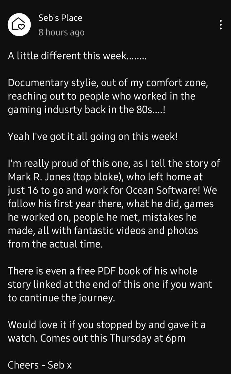 Here's some more info 😁 youtube.com/post/UgkxXOfQp…

Thursday at 6pm!!! 

#OceanSoftware #ZXSpectrum #RetroGaming