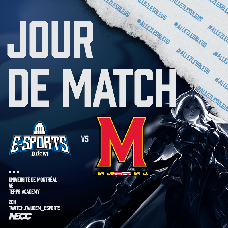 ⚔️𝐍𝐄𝐂𝐂 𝐋𝐄𝐀𝐆𝐔𝐄 𝐎𝐅 𝐋𝐄𝐆𝐄𝐍𝐃𝐒 

Ce soir, nous nous battons pour nos places pour les séries éliminatoires en direct !

Team 1 🆚 <a href="/TerpsEsports/">Terps Esports</a> 

Team 3 🆚 @TeamRPI

🕗20H

#AllezLesBleus🔵⚪️🔵