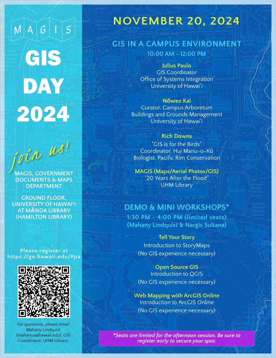UHM is hosting a GIS Day on November 20, 2024! If you have the opportunity to attend, please check it out!

#gis