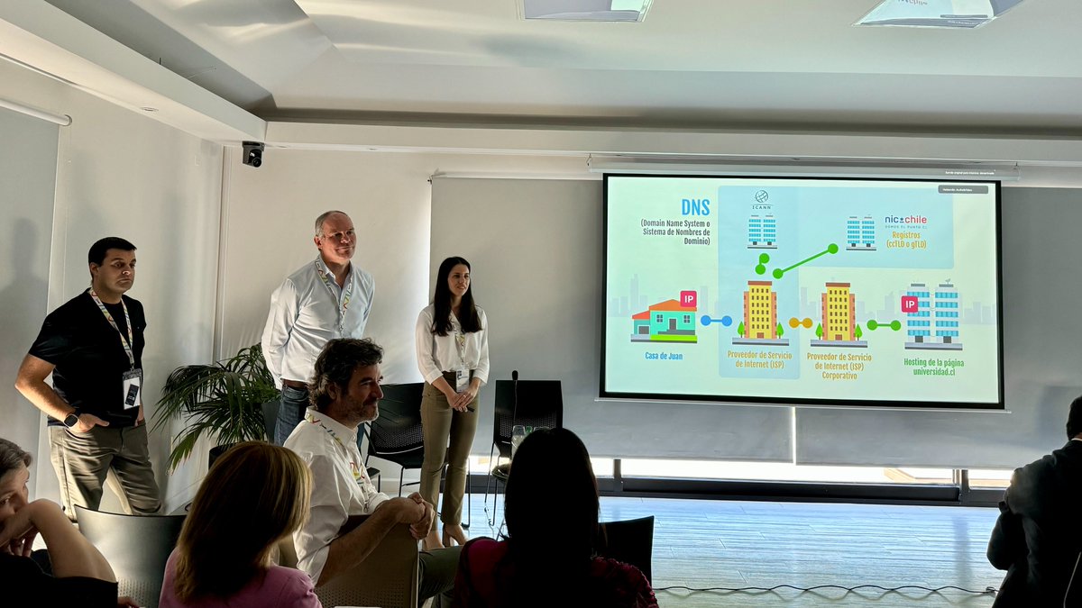 Ernesto Majó, Rodrigo de la Parra, Nicolás Antoniello, Christian O'Flaherty y Rocío de la Fuente explicaron cómo funciona Internet y los actores y funciones de la Comunidad Técnica Regional en el primer día del Taller por una Internet Abierta, Segura y Confiable 2024 🌐🔐