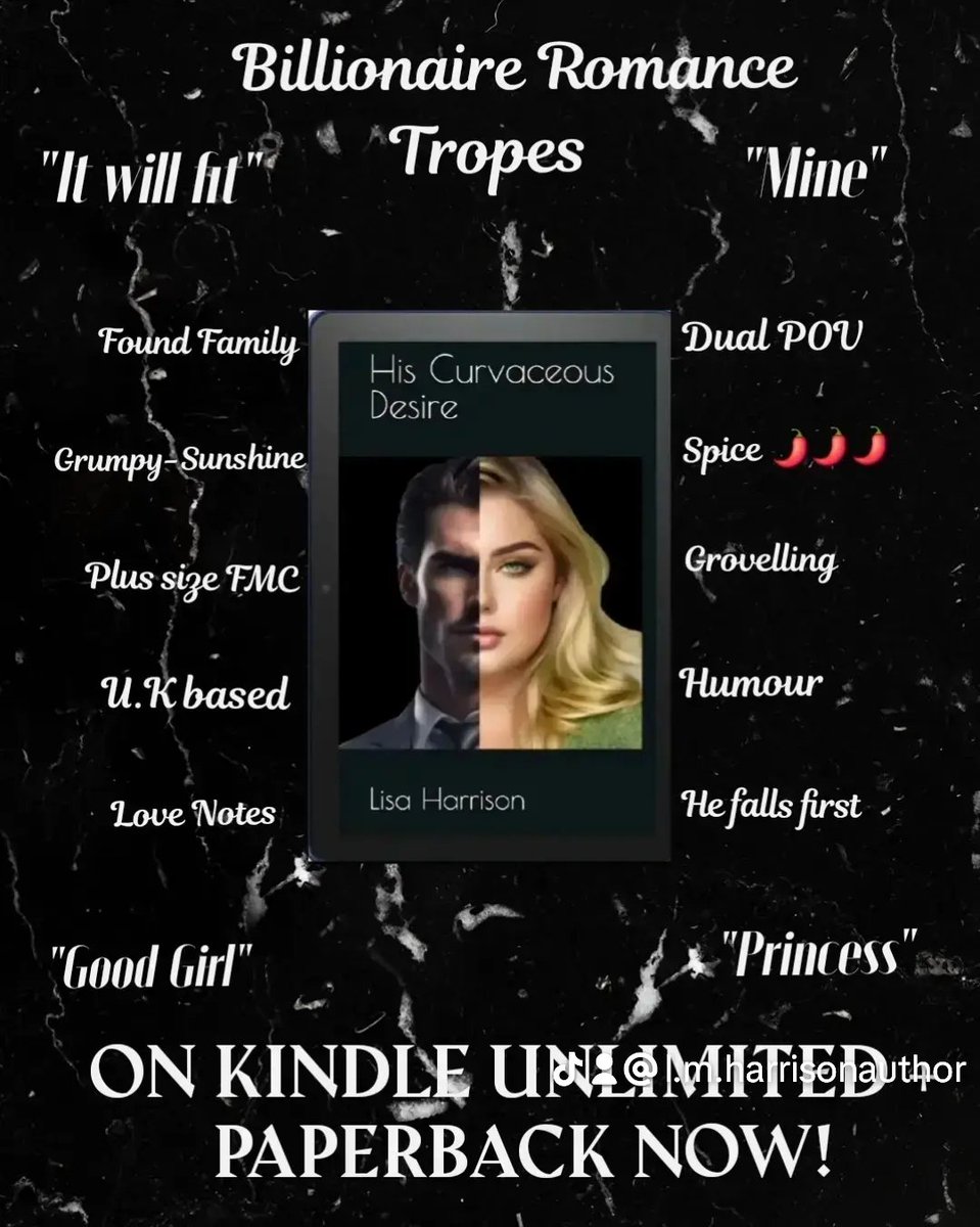 LisaMarieH55992's tweet photo. Grumpy Billionaire CEO falls for Plus size FMC 
#book #romancebooks #bookclub #reading #SelfPromoMonday #reading #kindle #bookspotlight #readersofspice #writer #selfpublishing #bookclub #bookrec https://t.co/2dSE6iqgYq