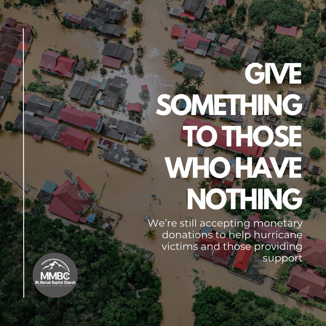 In case you missed Sunday, we are still accepting monetary donations to help provide generators for victims of the recent hurricanes.

If you would like to help out with a donation please see Steven Richardson this Wednesday Night's MIDWEEK Service.