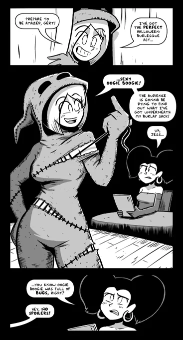 The "sexy Oogie Boogie" burlesque act has a few bugs to work out 