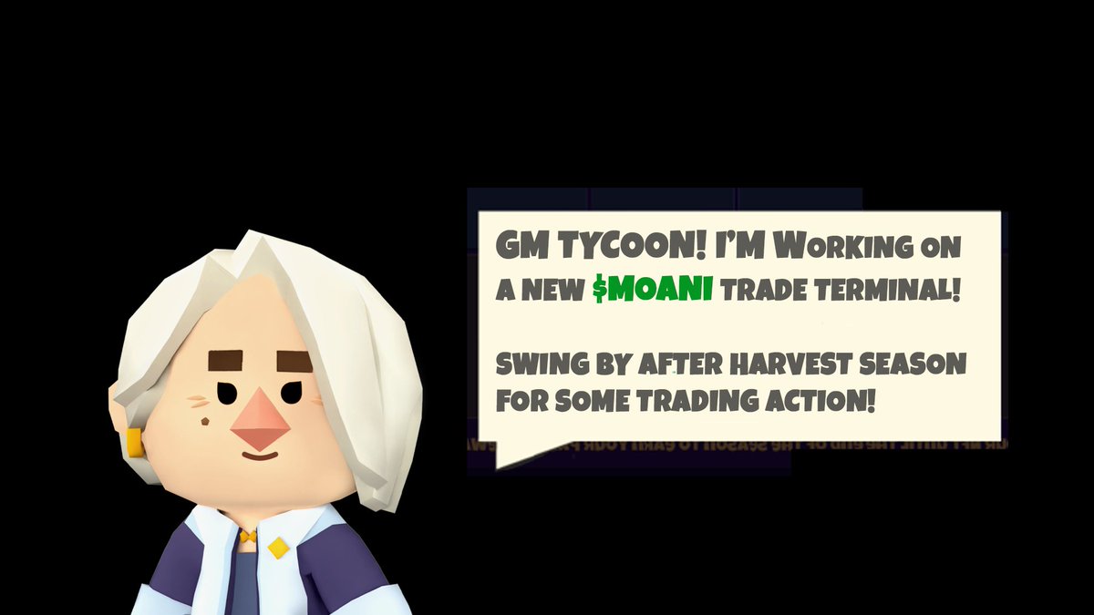 10 DAYS left of Harvest Season! Then what?! 👀🌴

Don't worry! The next major game update is just around the corner, and here's the first of many highlights we'll be sharing in the coming weeks.

After Harvest Season, you can continue earning $MOANI with the brand-new Trade