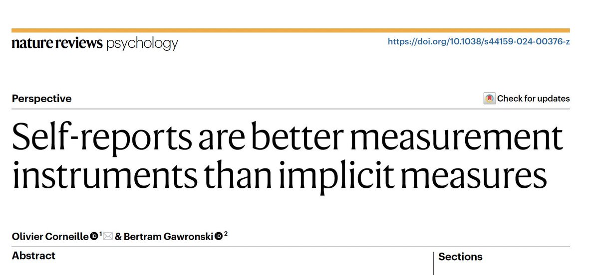 Anyone have thoughts/references regarding self-report vs. behavioral economics measurements of prosociality/trust/cooperation (e.g., public goods games) in light of this excellent new review?
rdcu.be/dXDvK