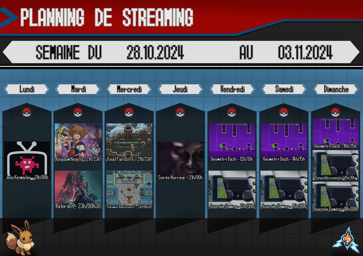 On partage le planning avec un peu de retard