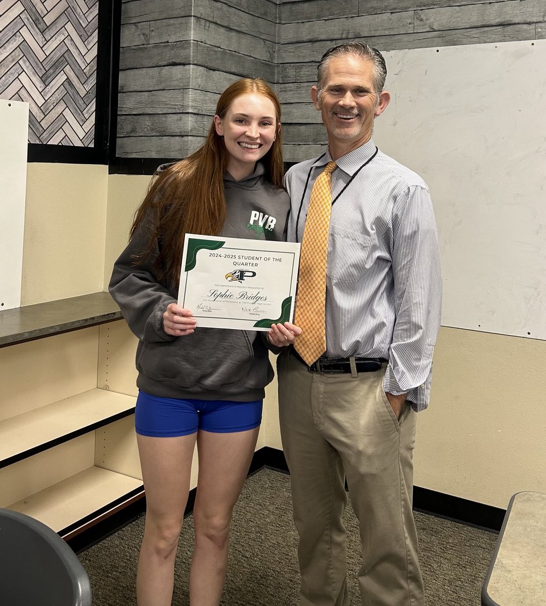 Choosing a Student of the Quarter is easy when ⁦<a href="/Sophie_Bridges2/">Sophie Bridges</a>⁩ is one of my students. Not only is she always prepared for class, she gives her all on the court for ⁦<a href="/prospervb/">Prosper Eagles Volleyball</a>⁩.