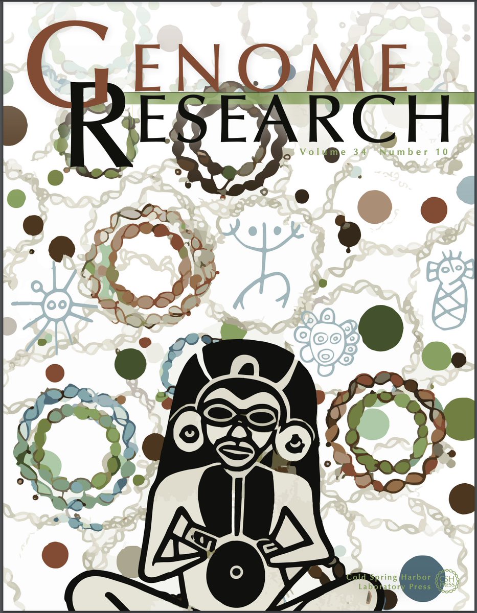 Our art also made it to the cover of this issue! MGEs are depicted as circular forms representing chromosomes and MGEs of Atabeyarchaea, symbolizing the dynamic interactions between host genomes and mobile elements. At the center, a stylized figure inspired by Atabey, the Taíno