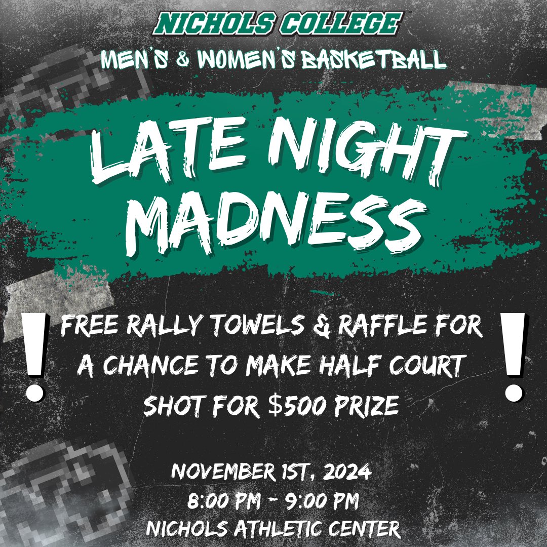 Students will have the chance to receive free rally towels and put their name into a raffle in hopes to partake in a full court putt shot, judge the dunk contest, and make a half court shot for a $500 dollar prize 🏆
