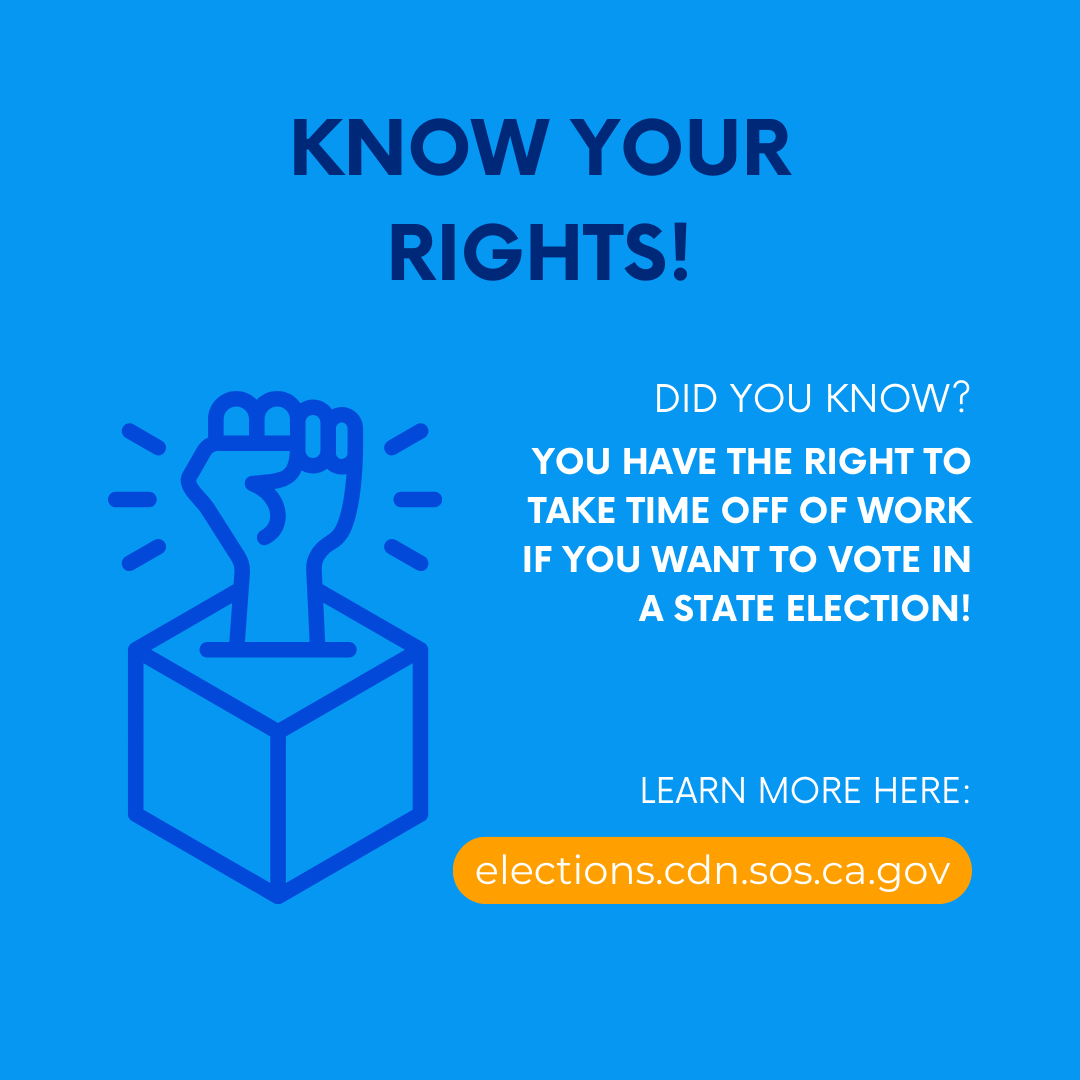Do you have a voting plan for this election? Nov. 5th is in 1 WEEK! 🌞Polls are open 7am-8pm🌛Voting polls in D2 include Edenvale Library &amp; Calero High School ✨You have the right to take time off if needed to vote. Your vote makes a difference, see you at the polls! 🗳️#Pamela4SJ