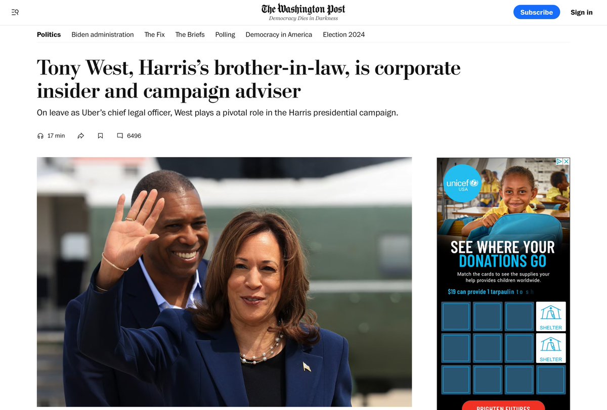 Washington Post asks if Kamala Harris’s crooked brother-in-law poised potential conflicts. Are you kidding me? 

He fleeced taxpayers for billions! 

washingtonpost.com/politics/2024/…