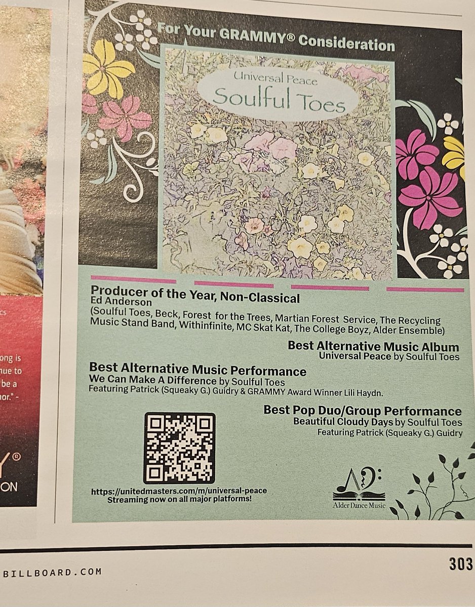 Featured in Billboard for FYC. 
Shout out to DesignbyDimauro for the artwork. 

Here is the master link to listen on your streaming  platform of choice. 

unitedmasters.com/m/universal-pe…

#musica #musician #billboard #GRAMMYs #streaming #spotifyplaylist #applemusic  #deezer #amazonmusic