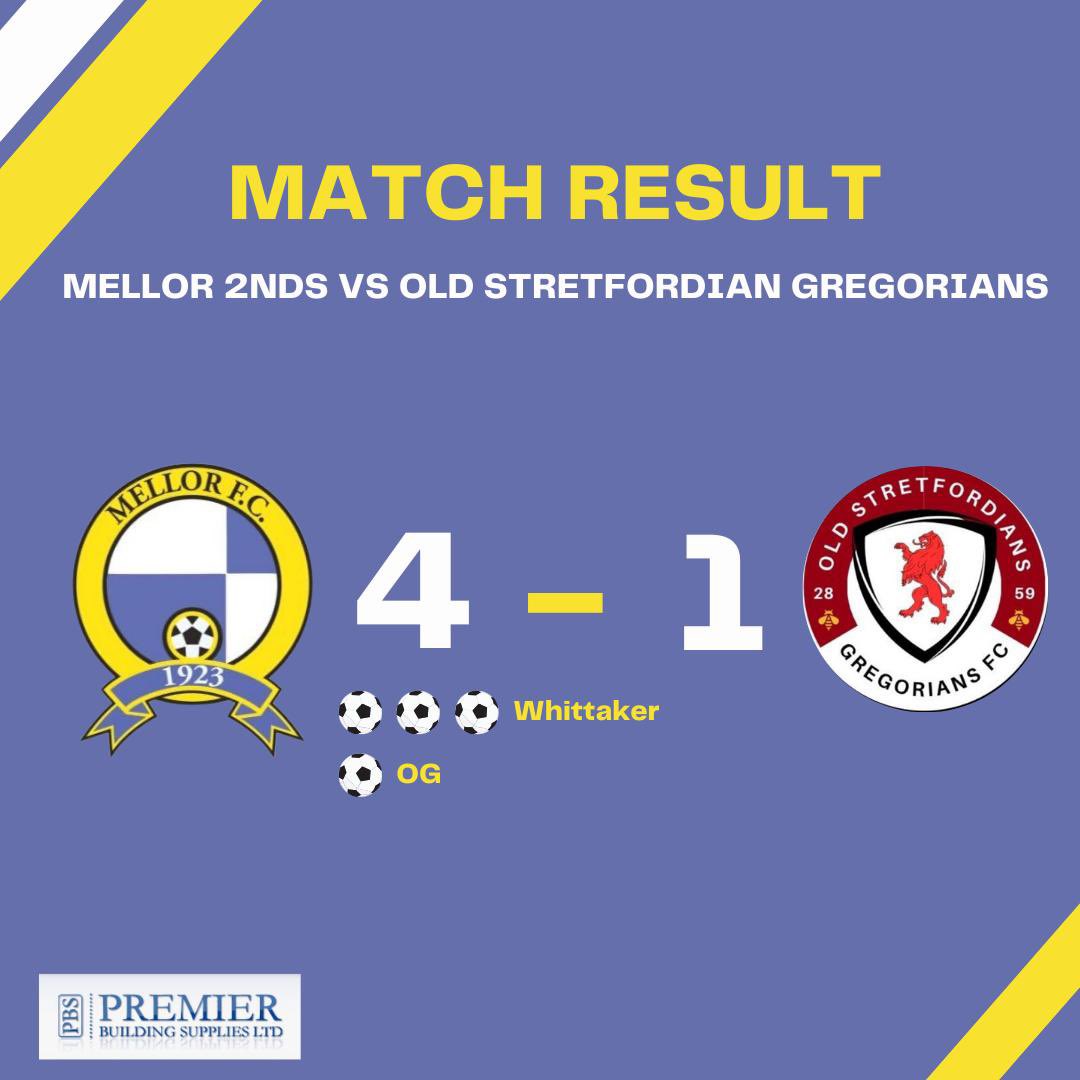 🔵🟡 RESULTS 🟡🔵

Mellor 2’s 4-1 <a href="/Old_Strets_AFC/">Old Stretfordians Gregorians</a> 

Vets 2-1 Wright Robby

Ladies 3-4 <a href="/AFCOldham/">AFC Oldham 🦉</a> 

6 from 9 overall. We take those!!!

#MTID🔵🟡💪🏽