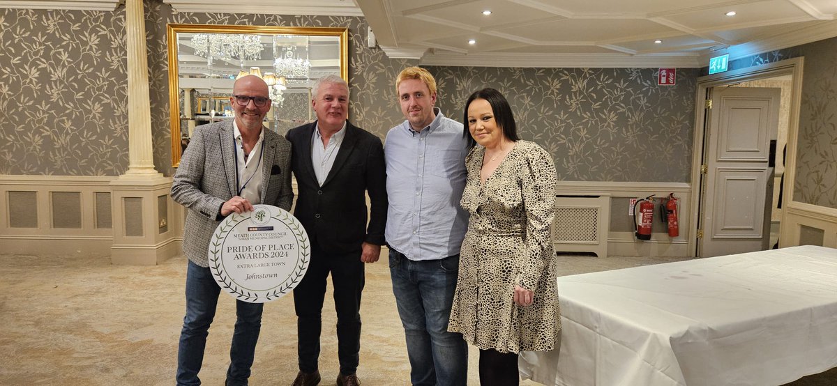 johnstowntt's tweet photo. We are delighted to have won the Large Town &amp; Green Km awards in Navan Municipal District #PrideOfPlace awards 2024 tonight in the @ArdboyneHotel. 

Thank you very much to everyone in the community who has supported us. 
@meathcoco @JohnnyGuirke @EdwardFennNavan @SmithsSupervalu https://t.co/xnSyidd9sa