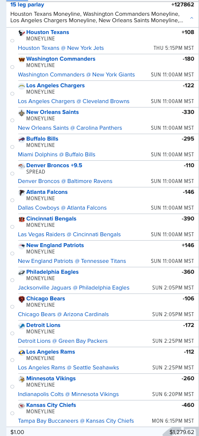 SportsSwami's tweet photo. SWAMI SAYS... Get on it!
1279X NFL PARLAY for WEEK 9
#sportsbet #SportsGambling #SportsPicks #nfl #nflpicks #nflpredictions #nflweek9 #nflparlay #parlay
#week9picks https://t.co/wBw3Q8L4rB