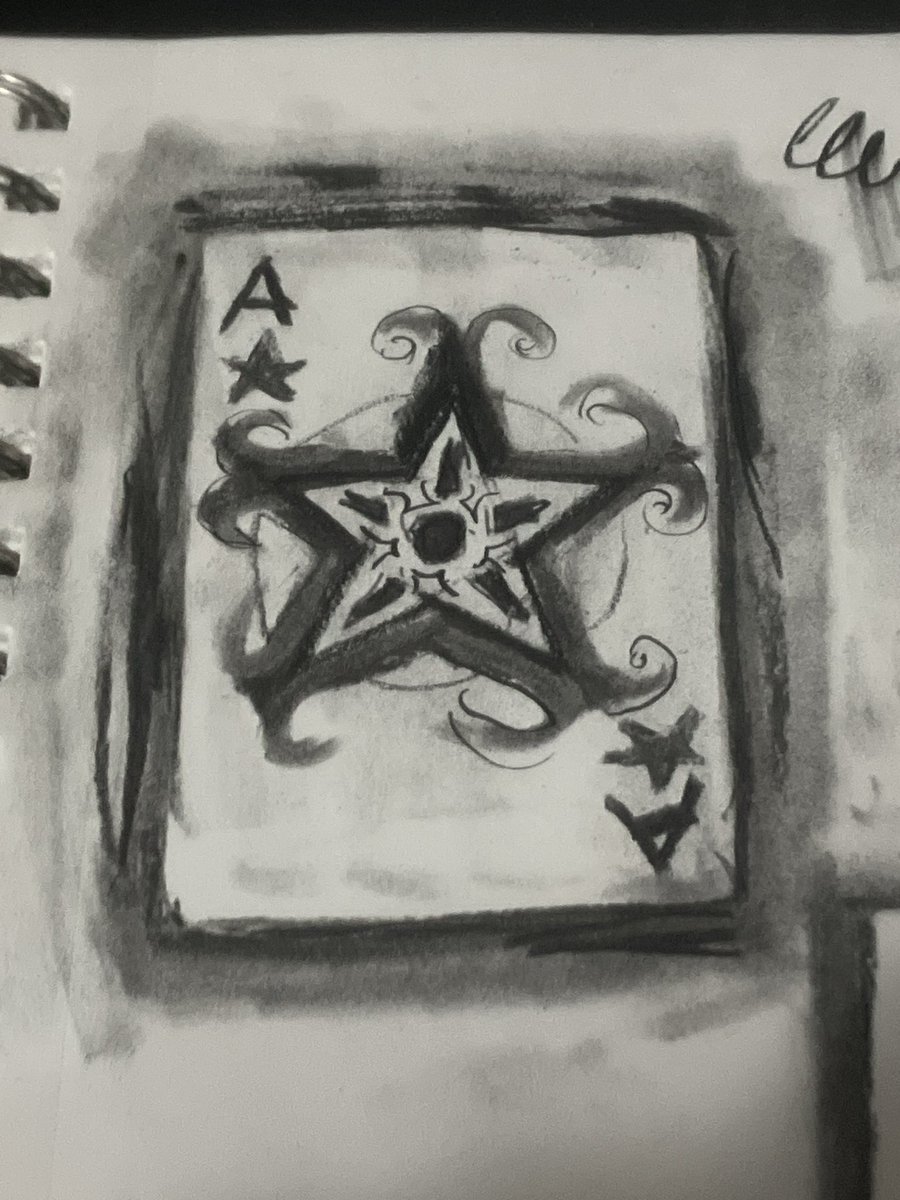 G_Auspice's tweet photo. charcoal playing card. ace of stars. 10/29/24 https://t.co/vuvBb4MJlU