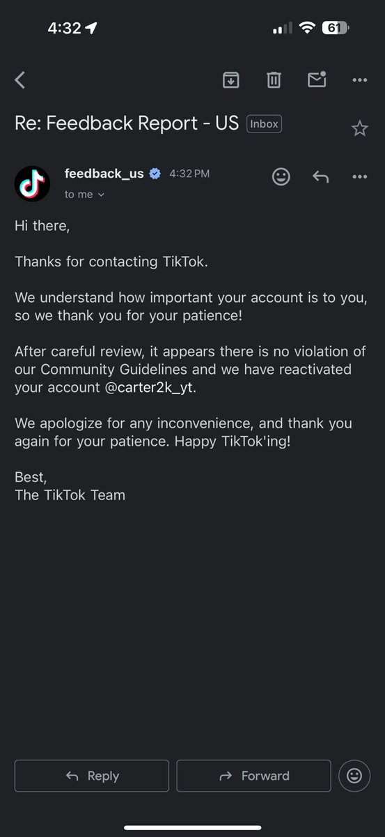 Took 2 months and like 30 appeals &amp; 40 emails, but got the TikTok UNBANNED 🎉 

(Pls fix your system for next time <a href="/tiktok_us/">TikTok US</a>)