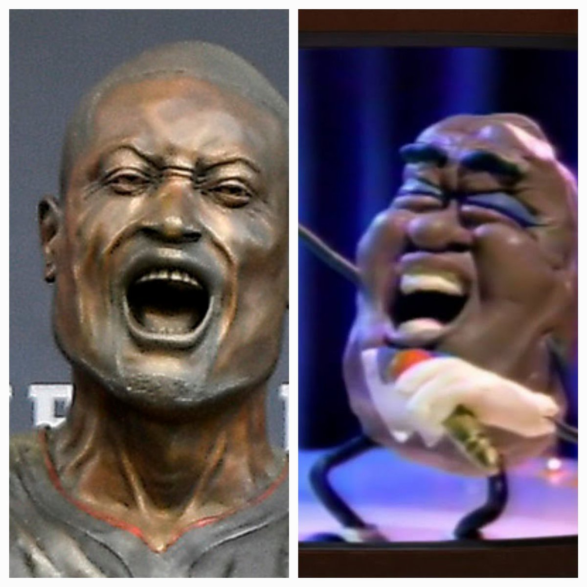 bubblesuluv's tweet photo. @DwyaneWade first thing I thought of!! #congrats 🤣😂🤣😂 #CaliforniaRaisins #dwaynewade #statue #dwaynewaydestatue #doppelganger #lookalike #whosewho #guesswho #NBA #fail https://t.co/kMHpCTjp2h