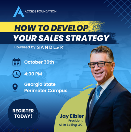 Sales is the lifeblood of your business. Join the Access Georgia Foundation tomorrow for their exclusive workshop, “How to Develop Your Sales Strategy,” at the Georgia State Perimeter Campus.

🔗 Register tickettailor.com/events/accessg…