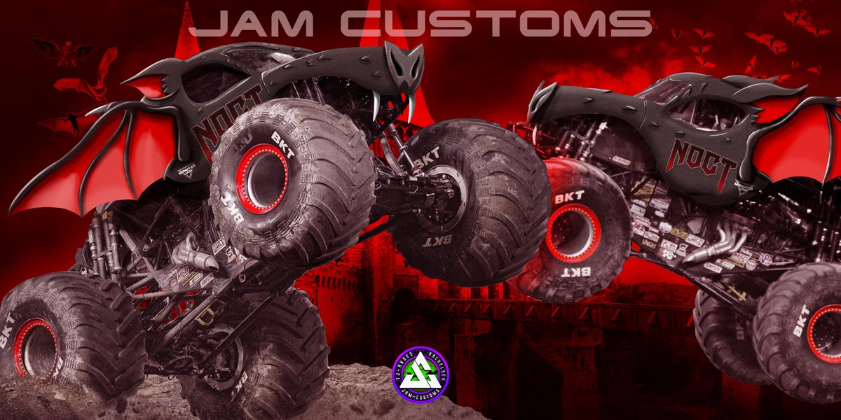 JamCustoms27's tweet photo. With Halloween fast approaching, why not do a little spooky custom? For this we took inspiration from Bakugan Dragonoid, and wanted to keep that bat feel throughout the truck!
Noct - Jam Customs 
#MonsterJam
#Halloween https://t.co/WaE9k8bGtk