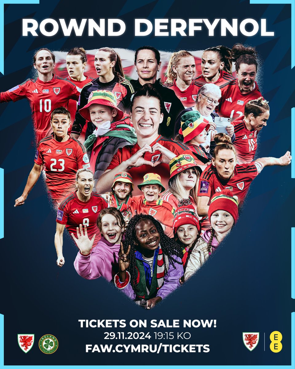 Cymru's tweet image. 🏴󠁧󠁢󠁷󠁬󠁳󠁿🇮🇪

One more massive tie. One step away from history. 

🎟️ TICKETS 👉 faw.cymru/tickets

#ForHer | #TogetherStronger