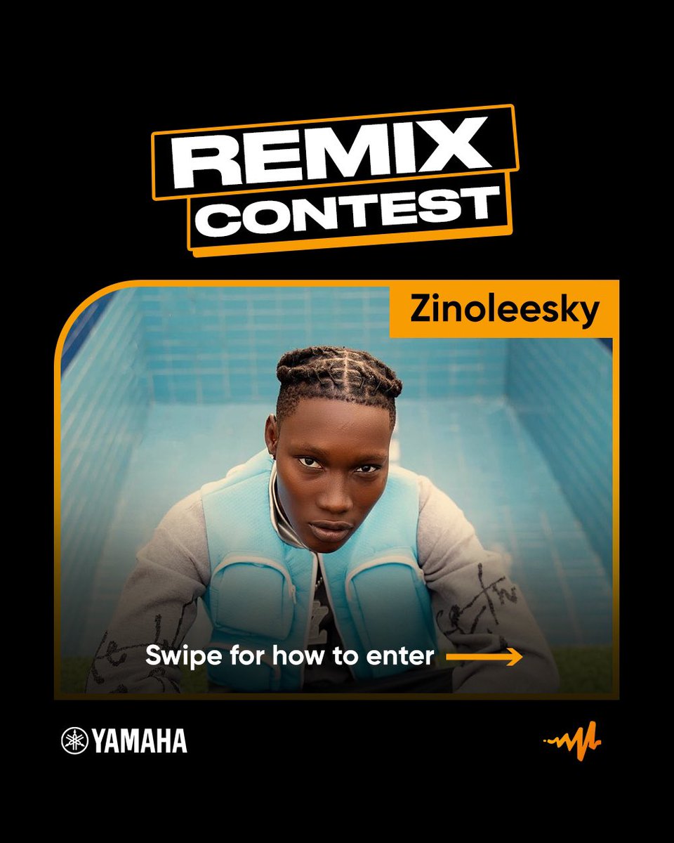 audiomackafrica's tweet photo. 🚨 CALLING ALL CREATORS! 🚨

Remix “Abanikanda” by #Zinoleesky and win Yamaha studio gear 🎹🔥 5 winners will take home a Montage M6, speakers, and headphones 🏆

Enter here: https://t.co/QjlNBBmt3J 

Deadline: Nov 20. Don’t forget to tag #ZinoleeskyContest https://t.co/TSHBaQJRVD