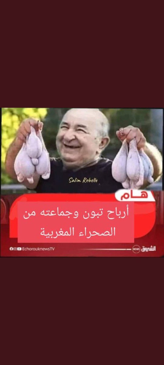 kbirkbirr's tweet photo. @aures_54s أرباح تبون وجماعته من الصحراء. الاعتراف سيجلب الاستثمارات للصحراء https://t.co/0V3yZOSKol