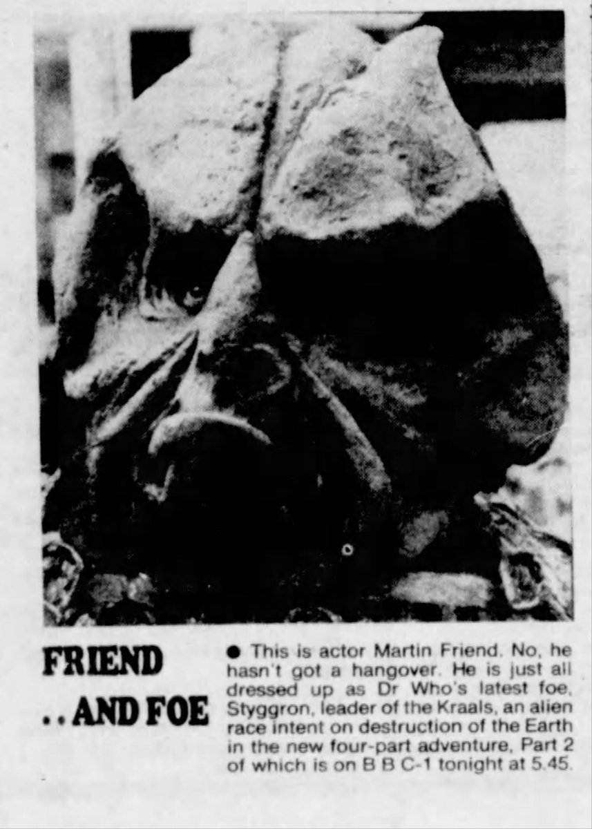 Doctors_Beard's tweet image. A look at Martin Friend as Styggron in "The Android Invasion"
#MartinFriend #Styggron #TheAndroidInvasion #DoctorWho #classicTV #SciFiFans #Whovians