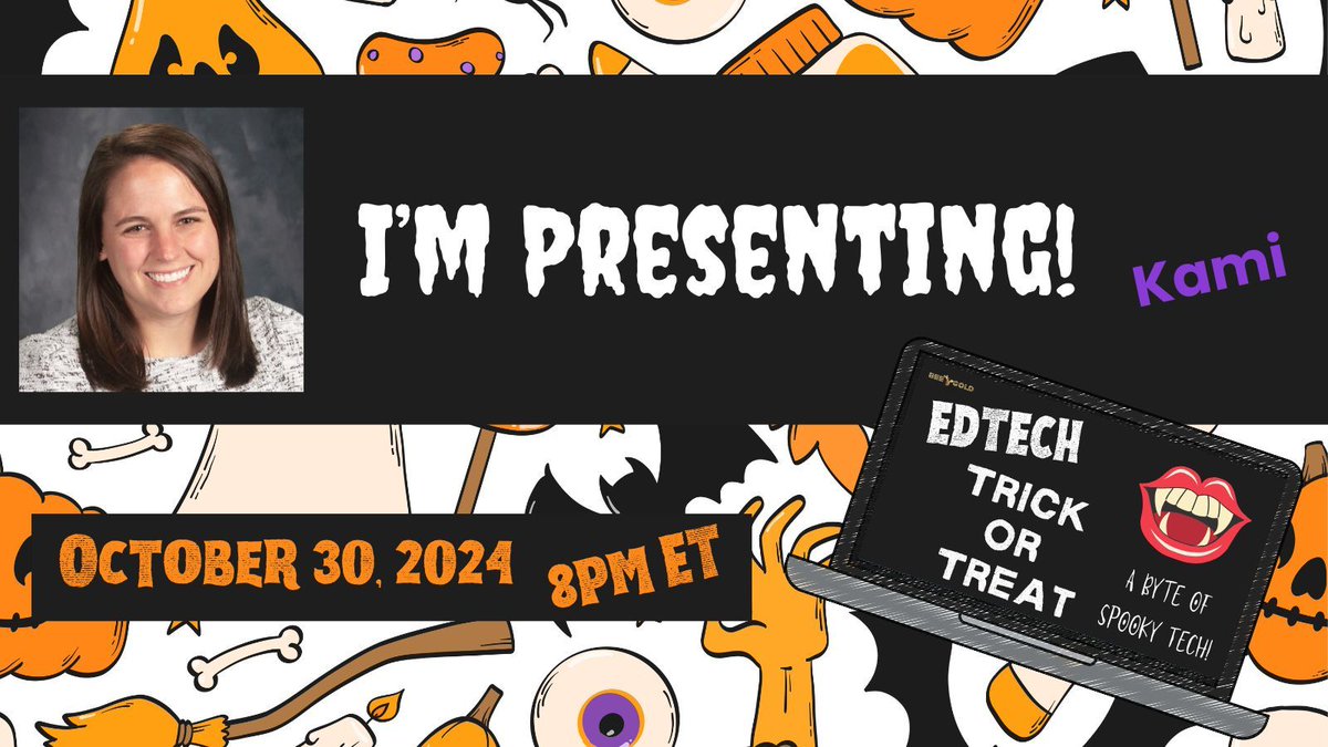 mrshowell24's tweet photo. 🕸️ Do you want a tech tool that’s to die for? 👻 Join our Ed Tech Trick or Treat event on Oct 30th at 8 PM ET & spin the Wheel! 🎃 https://t.co/vnwPd33lBr #BEEGOLD https://t.co/EjVkgZOsZh