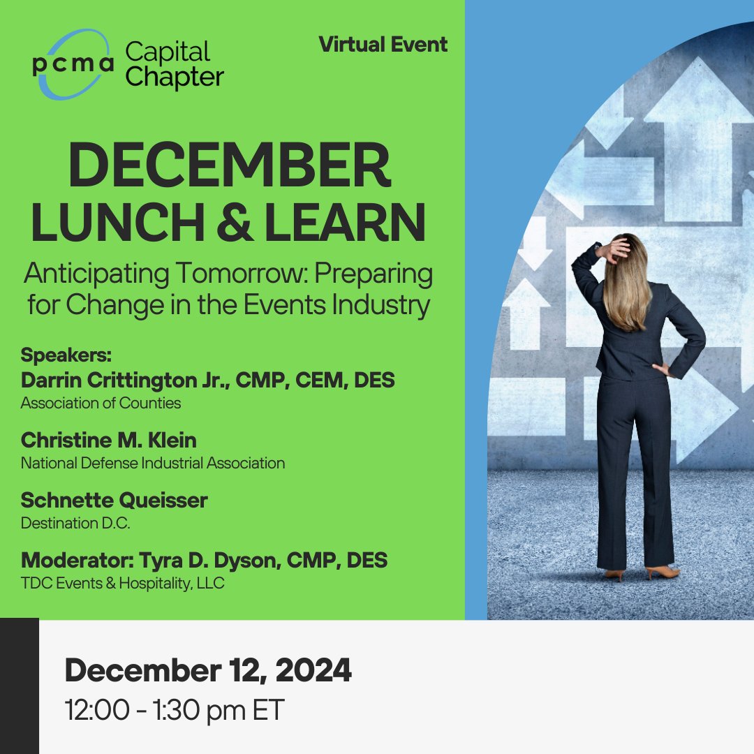 PCMACC's tweet photo. Today's Sparkler was so fantastic! You won't want to miss our next education session!

📆 December 12
🕛 12:00 - 1:30pm ET

🔗 Register: https://t.co/Q1fjJHdG4w
🎟️ Make sure to use your All Access Pass code!

#PCMACC #PCMA #CapitalChapter #LunchAndLearn #VirtualEvent #EventProfs https://t.co/6KzvEXVRMS