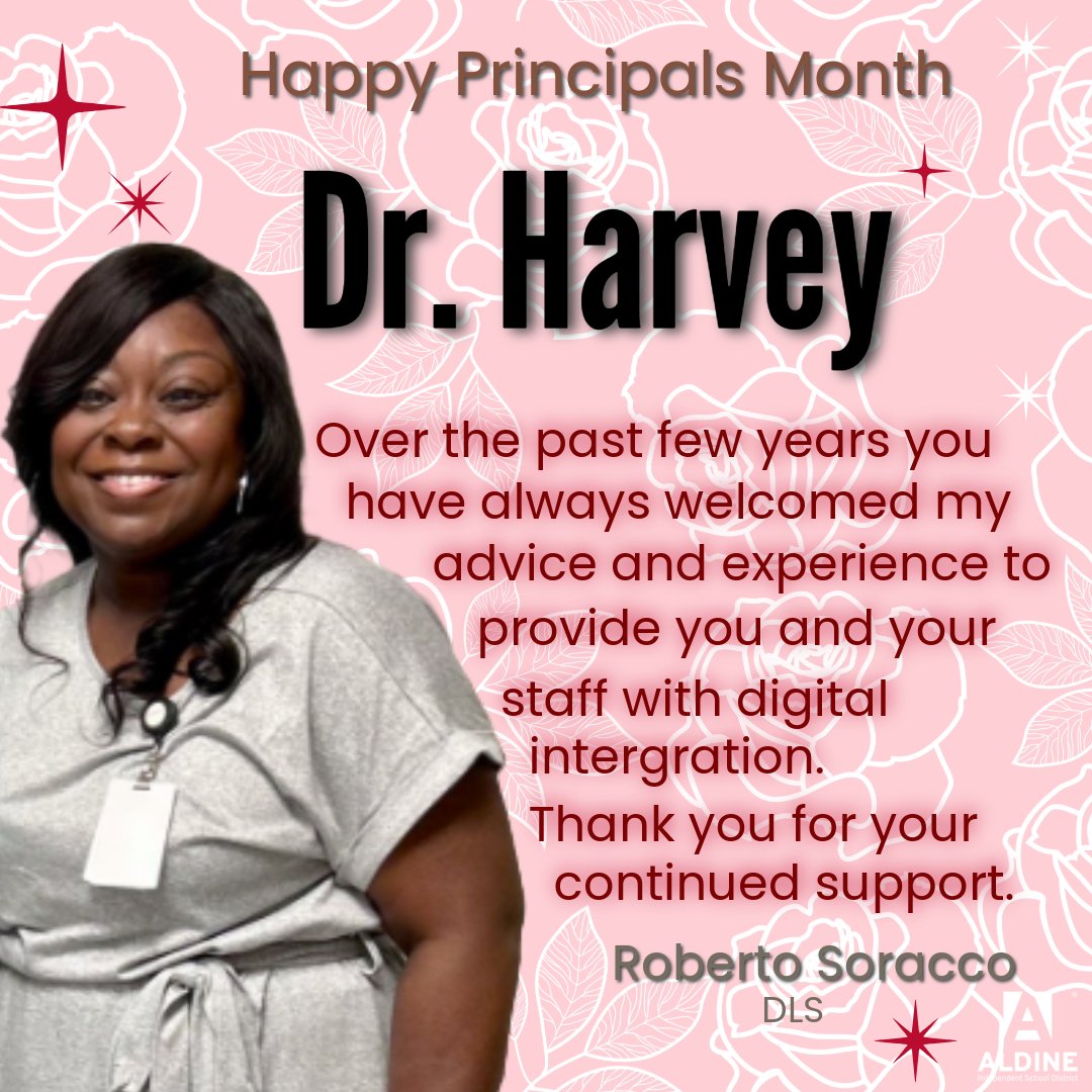 AldineISD Digital Learning (@aldinedls) on Twitter photo Happy National Principals Month to <a href="/dr_dharvey/">Darnisha Harvey</a> at Jones Elementary! 🎉 Your collaborative spirit and unwavering support make a world of difference. Thank you for all you do! <a href="/JonesES_AISD/">Jones Elementary School</a> #NationalPrincipalsMonth #ThankAPrincipal #AldineImpact <a href="/mr_soracco/">Mr. Soracco</a> Happy National Principals Month to <a href="/dr_dharvey/">Darnisha Harvey</a> at Jones Elementary! 🎉 Your collaborative spirit and unwavering support make a world of difference. Thank you for all you do! <a href="/JonesES_AISD/">Jones Elementary School</a> #NationalPrincipalsMonth #ThankAPrincipal #AldineImpact <a href="/mr_soracco/">Mr. Soracco</a>