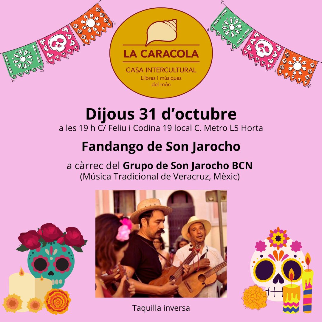 Dijous celebrarem la castanyada una mica com ho fan a Mèxic amb un altar i Fandango de Son Jarocho una música i ball tradicionals de Veracruz. No us ho podeu perdre!
<a href="/MEXCATBarcelona/">MEXCAT</a> #sonjarocho #sonjarochobarcelona