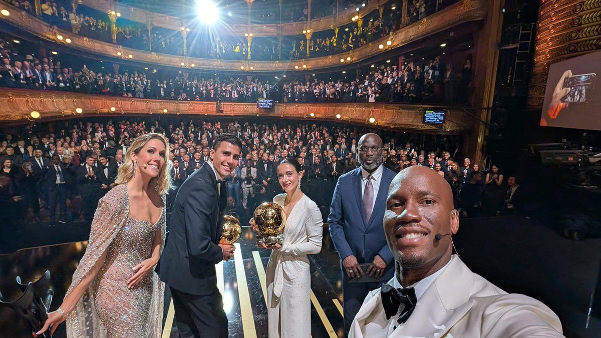didierdrogba's tweet photo. @francefootball.par your  2024 Women and Men Ballon d’Or France Football winners @aitanabonmati #RODRI 

So proud of my Team and the work we’ve put on especially with all the last minutes changes who lead to the loss of half the written script we worked on the past 10 days.

@sandyheribert  proud to say that we’ve done it five years in a raw with the same énergie. ON EST ENSEMBLE 💪🏾!!!

@challouette @gregdesveaux @pako_eh @lasmarc5 Les vraies stars de la soirée sans qui…..il n’y aurait pas de soirée ❤️

Merci à toutes les équipes qui ont permis au ballon d’or et à la cérémonie de briller de milles feux 

Vive le Ballon d’Or!!!