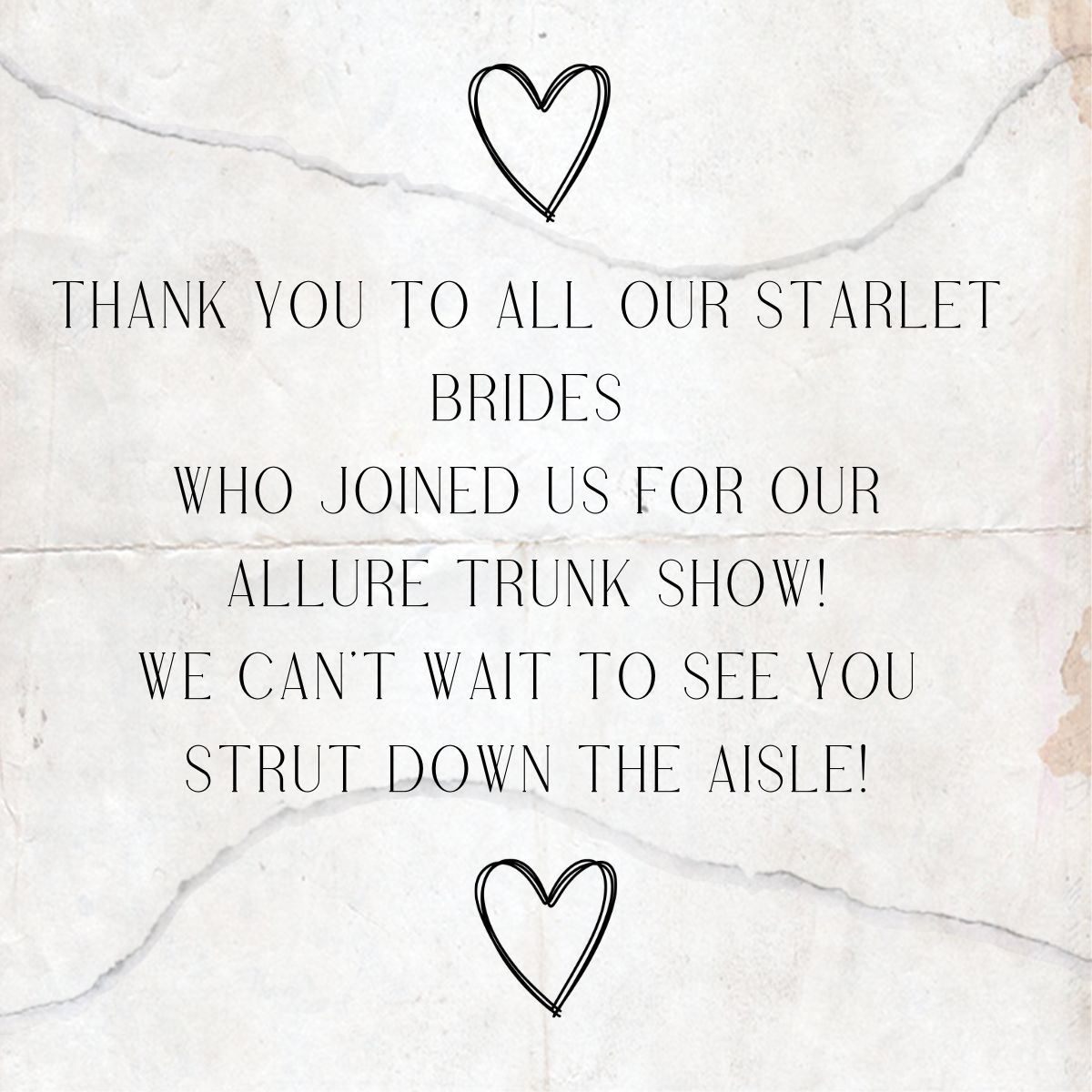 Thankful to all the Starlet Brides who said YES to the dress at our Allure Bridal Trunk Show! Call the Starlet Stylist to make your bridal appointment today at (707) 544-0334 or book online!

l8r.it/H3rT