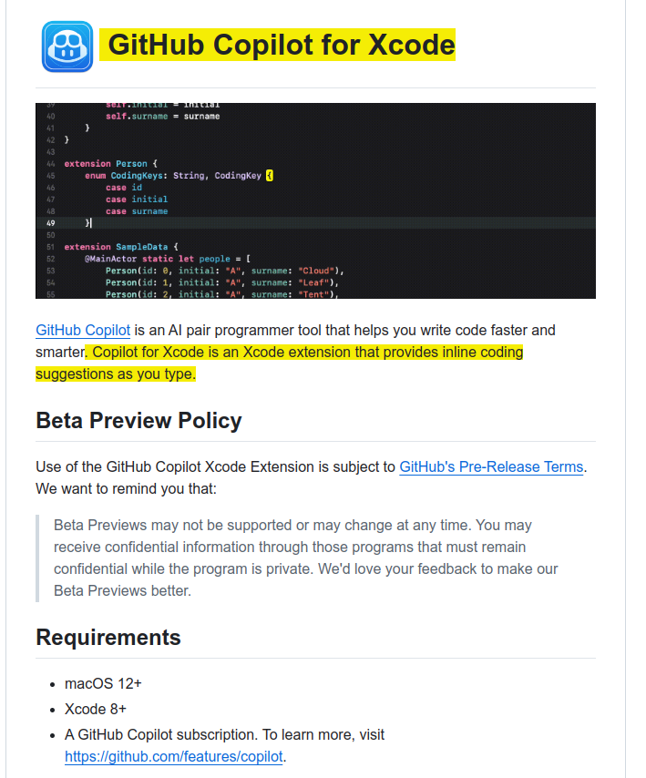 rohanpaul_ai's tweet photo. The official GitHub Copilot repo for Xcode

It is an Xcode extension that provides inline coding suggestions as you type. https://t.co/UD04QlqInd