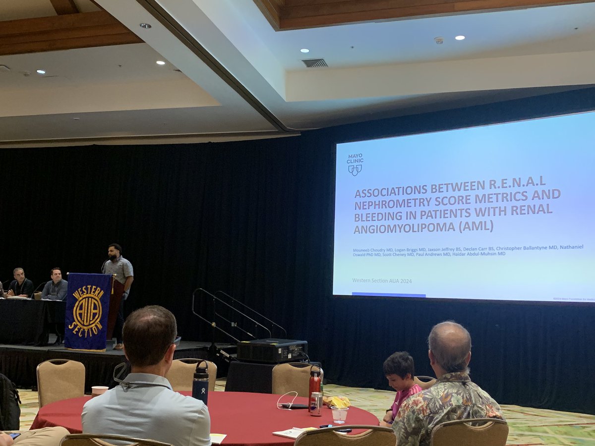 Logan Briggs (@logangbriggs1) on Twitter photo Dr. Mouneeb Choudry describes risk factors for AML, specifically existing how presence of feeding vessels and hike location are more predictive than size <a href="/auawest/">Western Section AUA</a> <a href="/MayoUrology/">Mayo Clinic Urology</a> Dr. Mouneeb Choudry describes risk factors for AML, specifically existing how presence of feeding vessels and hike location are more predictive than size <a href="/auawest/">Western Section AUA</a> <a href="/MayoUrology/">Mayo Clinic Urology</a>