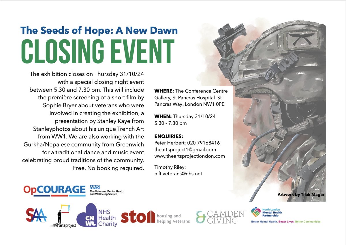 CLOSING NIGHT EVENT: Join us on 31 October for a special closing night event, including the premiere screening of a short film by Sophie Bryer featuring some of the veterans involved in THE SEEDS OF HOPE: A NEW DAWN. Doors open at 5.30 pm (details in the flyer).
