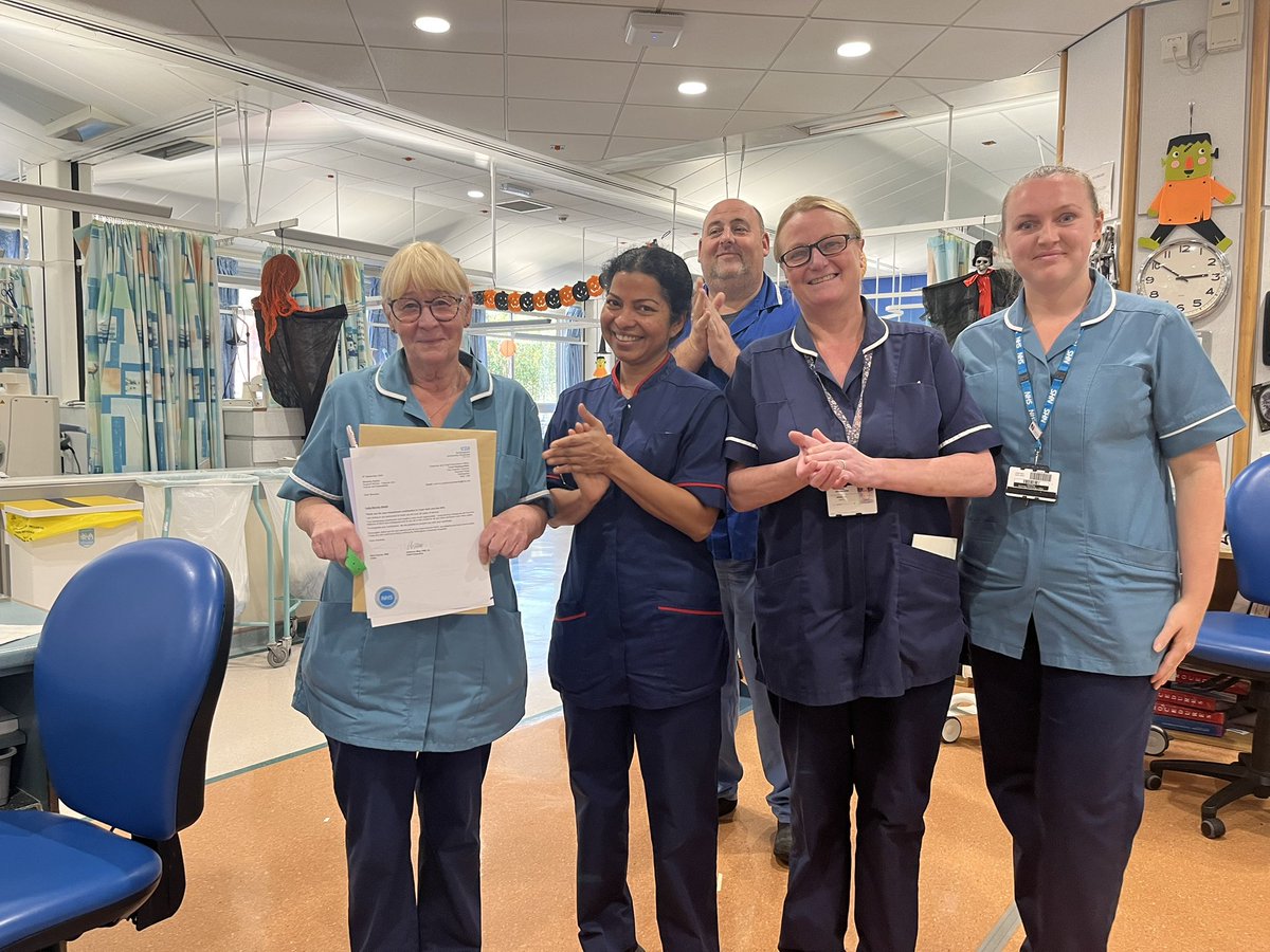 35 years of service in the NHS. Incredible achievement. You are a role model for everyone in renal and NUH. Thank you for everything you do and the compassion you show Bev.