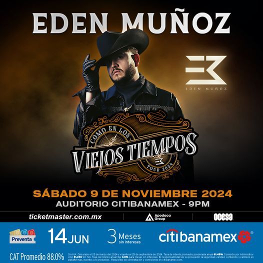 tiemporegionl's tweet photo. #CONCIERTOS | 🤠🤠 #EdenMuñoz "#ComoEnLosViejosTiempos" en el @Audcitibanamex 🤠🤠 Este SÁBADO 9 de NOVIEMBRE, no te lo puedes perder!!! 🔥 BOLETOS AQUÍ!!! 👉 https://t.co/74eSK2oHAS 🎟

#tiemporegio #comparte #siguenos #auditoriocitibanamex #monterrey @ApodacaGroup @ocesa_total https://t.co/6KkGrmf8mp