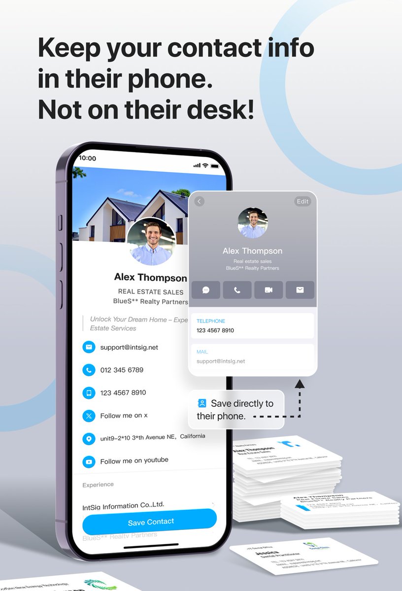 Keep your contact info in their phone, not on their desk!
Try Now:cc.co/16YSKA