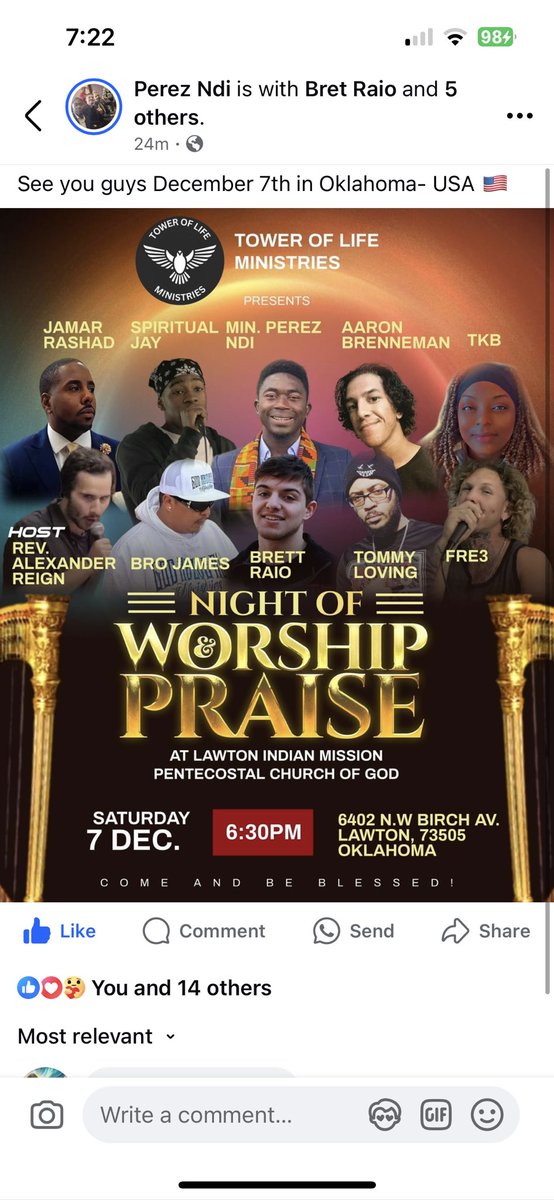 ALEXANDER REIGN (@alexanderreign_) on Twitter photo If You Are In Oklahoma Come And Join Us With <a href="/BrettRaio/">Brett Raio</a> @perezndi <a href="/fre3/">Mr.PureDriveAz.comJR</a> @spiritualjay <a href="/aaronbrenneman/">Aaron Brenneman</a> and many more #lawton #oklahoma #worship #Jesus #liveevents #livemusic #concert If You Are In Oklahoma Come And Join Us With <a href="/BrettRaio/">Brett Raio</a> @perezndi <a href="/fre3/">Mr.PureDriveAz.comJR</a> @spiritualjay <a href="/aaronbrenneman/">Aaron Brenneman</a> and many more #lawton #oklahoma #worship #Jesus #liveevents #livemusic #concert