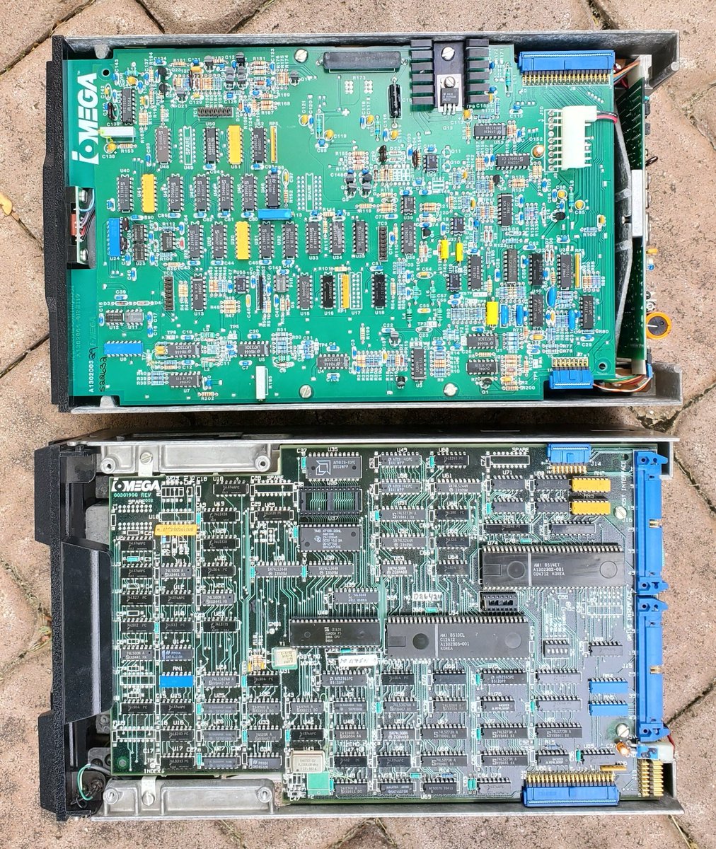 BobMahar's tweet photo. A fun mystery from the #Maharchives: What is the #Ferranti Mark 6?   Between the #Iomega #Alpha-10 with its two huge controller boards and the later Alpha-10H/20 with fewer custom LSI chips are early 10H boards with this mystery chip labeled "Ferranti Mark 6" https://t.co/k5OeNpNr4C