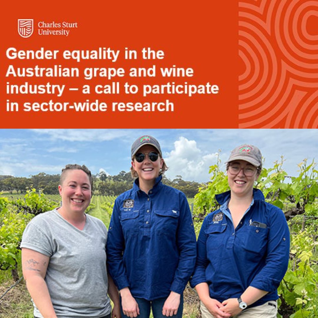 Last chance to take part! 🍷📝 

Women who have worked in wine and grape industry roles over the past 10 years are invited to participate in a Wine Australia-funded study.  

🔔 Tomorrow is your last chance to submit your expression of interest: ow.ly/jtoC50TO6c0