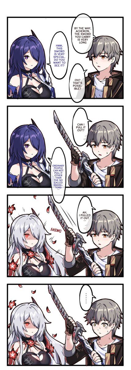 raymnd_x's tweet photo. Acheron and her huge sword #hsr #HonkaiStarRail 
ENG>Typeset &amp; Translation by me
Sauce: https://t.co/5ULMSlXz8o https://t.co/1gl5Rf3USV