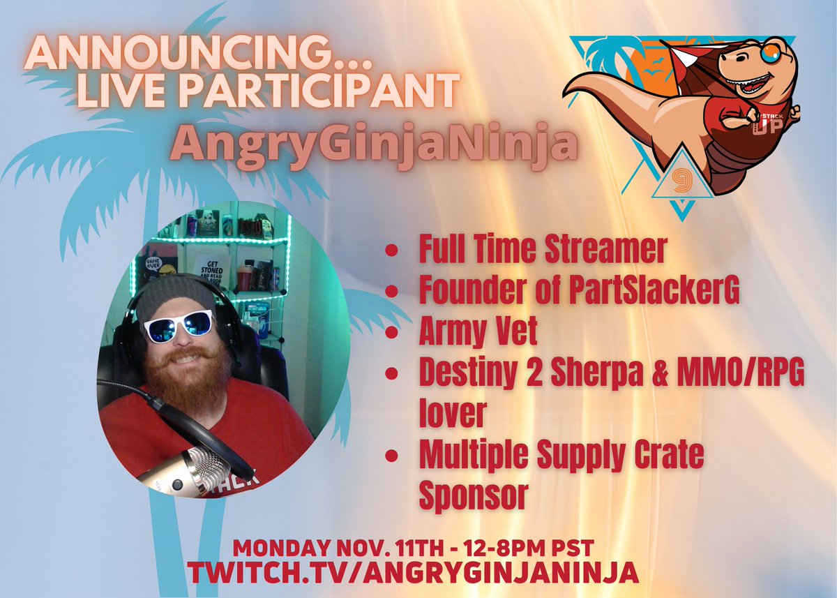 Representing the Stack Up Stream Team, Army Veteran <a href="/AngryGinjaNinja/">🔴 PTSG | AngryGinjaNinja</a> will be competing in the Call to Arms LIVE championship. 

Will he defeat the other competitors to bring home the trophy to our stream team?

Watch Mon, Nov 11th, Veterans Day on the Stack Up Twitch channel.