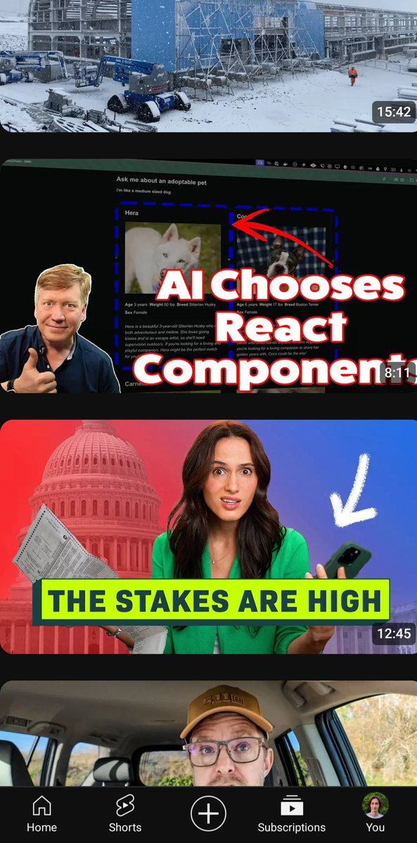 Got a crazy experiment or bug in the YouTube app where it's all just thumbnails