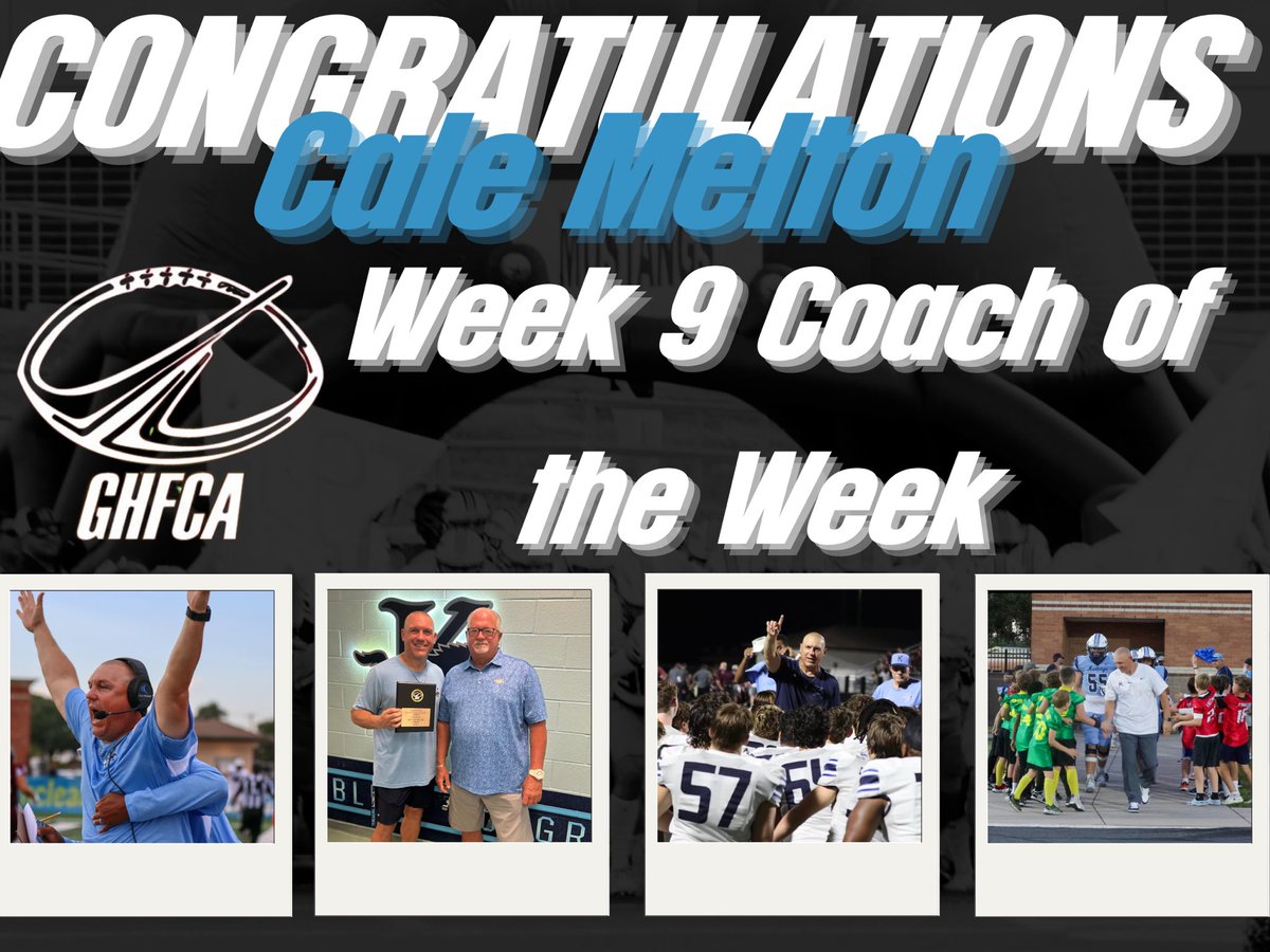Congratulations to <a href="/KWCoachMel/">Cale Melton</a> on being named <a href="/ghfcahouston/">GHFCA Houston</a> Week 9 Coach of the Week !!

#SFAW #HWPO #NoExcuses #Believe #BTA #KingwoodALLIN