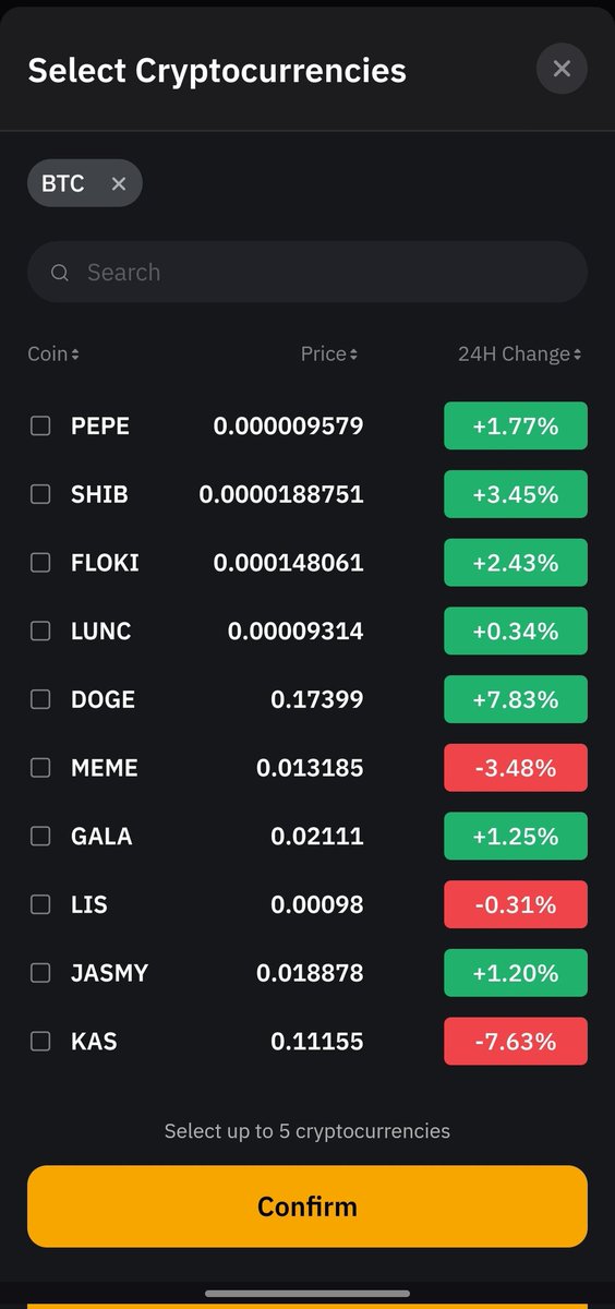 Karn__45's tweet image. /5 Step 3: Selecte Cryptocurrencies

Now it&apos;s time to build your DCA portfolio, From BTC to ETH you can select different Crypto to DCA Into.Once selected, input the corresponding amount of stablecoins that you’ll want to use to purchase with each DCA buy order.

#LearnWithBybit