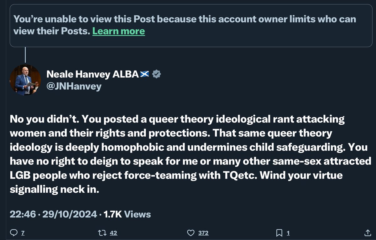 JNHanvey's tweet photo. So @unisontheunion president @UNISONSteve has now locked his account because members are challenging his queer theory ideological position on rights and protections.
#NotLeadership #StandDownNow #LGB✂️TQ ✊🟪⬜️🟩🏳️🌈 https://t.co/BByYY7pm4b